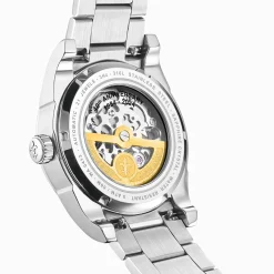 Flash Sale Automatikuhr mit 41 mm, schwarzem Zifferblatt und Akanthusmuster silberfarben Herren Uhren|Uhren